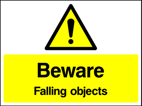 Beware : falling objects safety sign (CONS0094)