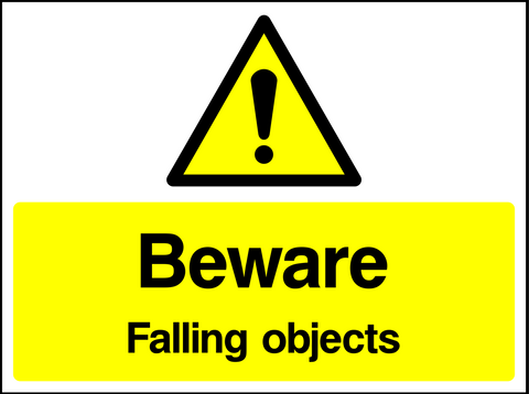 Beware falling objects safety sign (CONS0094)