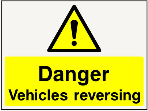 Danger : Vehicles reversing safety sign (CONS0097)