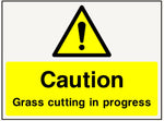 Caution : Grass cutting in progress safety sign (CONS0099)