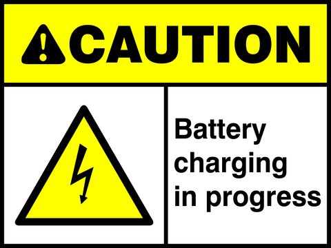 Caution : Battery charging in progress safety sign (C57)