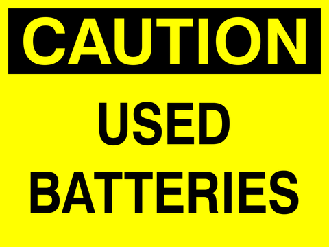Caution : Used batteries safety sign (C58)