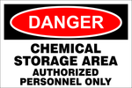 Danger : Chemical storage area safety sign (DAN022)