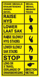 Crane signals (2 languages) safety sign (FM47)