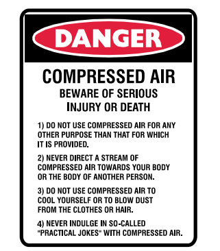 Danger : Compressed air safety sign (DAN035)