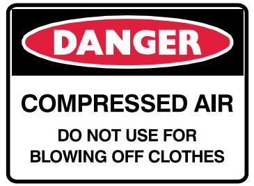 Danger : Compressed air safety sign (DAN036)
