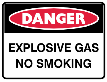 Danger : Explosive Gas - No Smoking safety sign (DAN042)