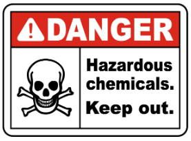 Danger : Hazardous chemicals safety sign (DAN050)