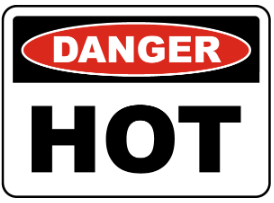 Danger : HOT safety sign (DAN051)