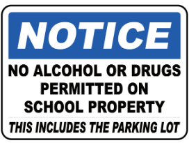 Notice no alcohol or drugs permitted safety sign (DFA004)