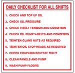 Daily Checklist for all shifts safety sign  (MI19)