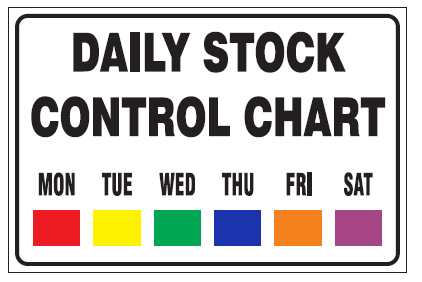Daily stock control chart safety sign (FM52)