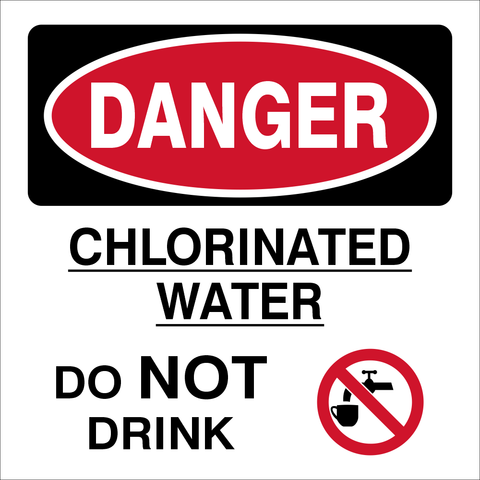Danger Chlorinated water safety sign (DCW01)