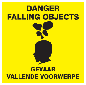 Danger : falling objects warning sign (C19)