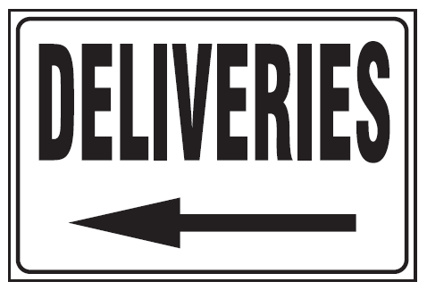 Deliveries safety sign (B1)