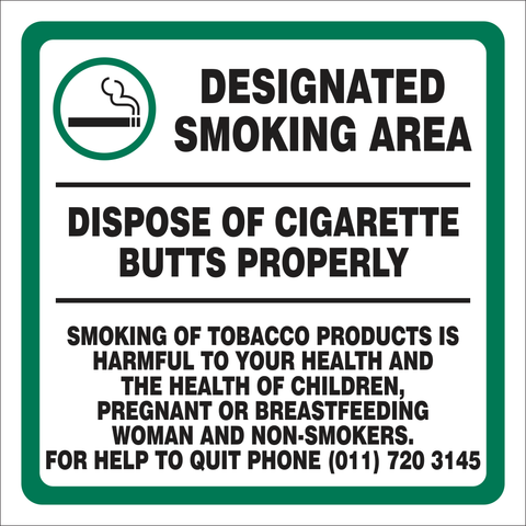 Smoking Area safety sign (DES01)