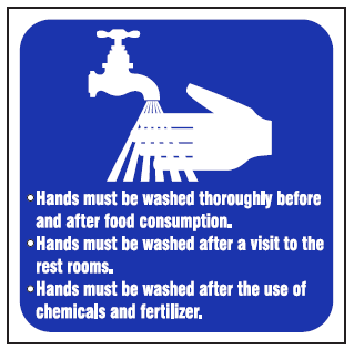 Directions on when to wash hands safety sign (M8)