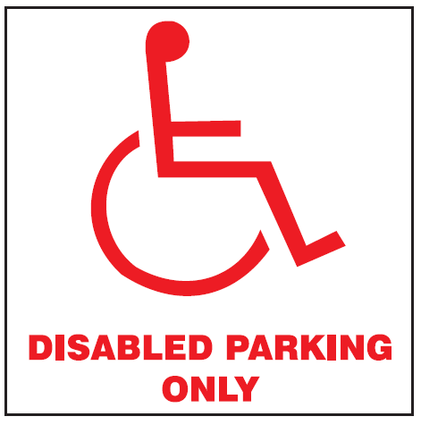 Disabled parking only safety sign (NE51)