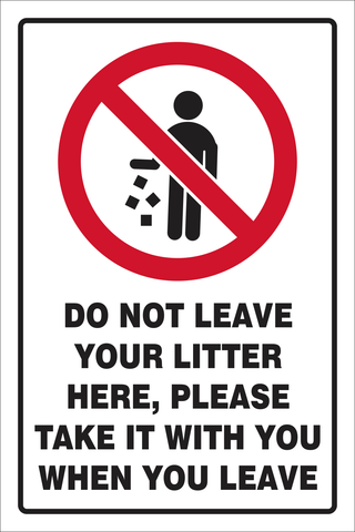 Do not leave your litter here safety sign (M32)