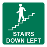 Stairs Going Down (Left) with words safety sign (GA 17A)