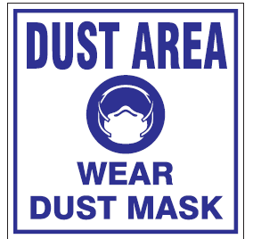 Dust area wear a dust mask safety sign (C35)