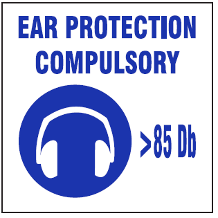 Ear protection compulsory safety sign (M2)