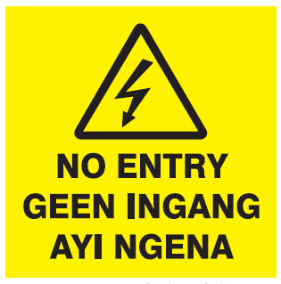 Electrical warning No entry (3 languages) safety sign (EN5)