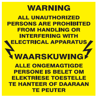 Electrical warning Unauthorized personnel (2languages) safety sign (EW8)