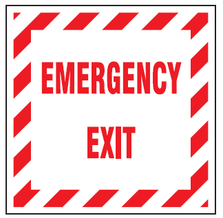 Emergency Exit Red border safety sign (FE7)