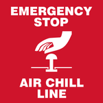 Emergency Stop - Air Chill Line safety sign (EMS02)