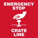 Emergency Stop - Crate Line safety sign (EMS01)