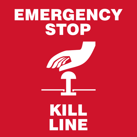 Emergency Stop - Kill Line safety sign (EMS04)