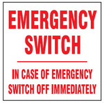 Emergency switch safety sign (EM21)