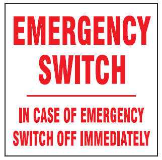 Emergency switch safety sign (EM21)
