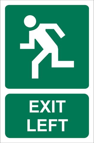 Running Man (Left), Exit left safety sign (GA 3A)