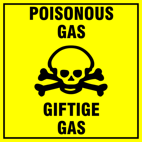 Poisonous Gas, Giftige gas safety sign (HW113)