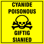 Cyanide Poisonous, Giftig sianied safety sign (HW115)