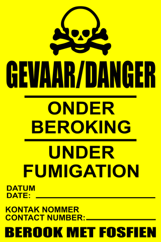 Danger : Under Fumigation safety sign (HW120)