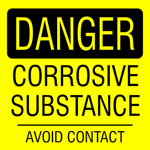 Danger : Corrosive Substance, avoid contact safety sign (HW144)