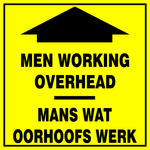 Men working overhead safety sign (HW17)