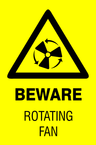 Beware : Rotating Fan safety sign (HW172)
