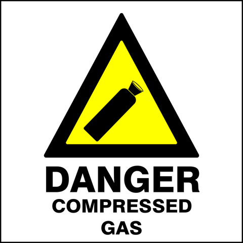Danger : Compressed gas safety sign (HW21)