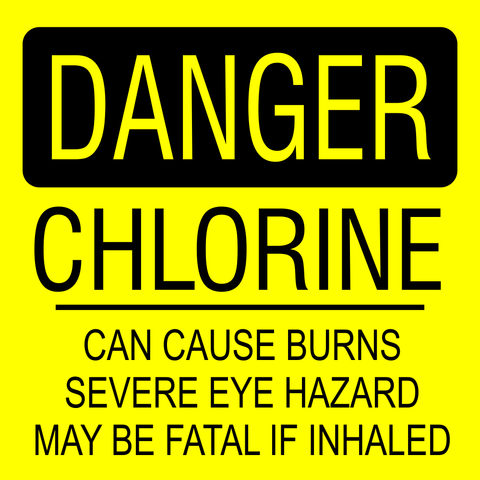 Danger : Chlorine safety sign  (HW23)