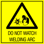 Do not watch welding arc, safety sign  (HW2)