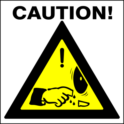 Caution : Sharp blade can cut of your fingers safety sign  (HW34)