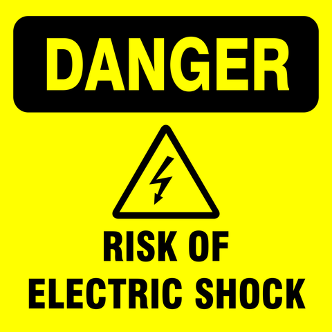 Danger : risk of electric shock safety sign (HW40)