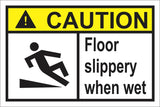 Caution: Floor Slippery When Wet Safety Sign (HW7.1)