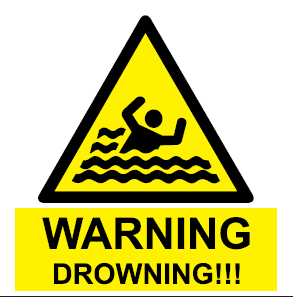 Warning Drowning safety sign (HW71)