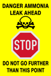 Danger : Ammonia Leak ahead safety sign (HW76)