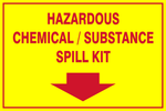 Hazardous Chemical and Substance spill kit safety sign (HW88)